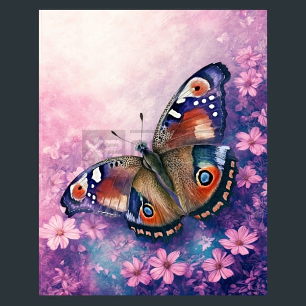 Watercolor Butterfly 15 Metal Wall Art and Desktop Mouse Pad by X2Metal