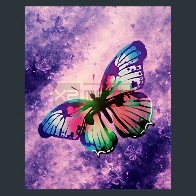 Watercolor Butterfly 16 Metal Wall Art and Desktop Mouse Pad by X2Metal