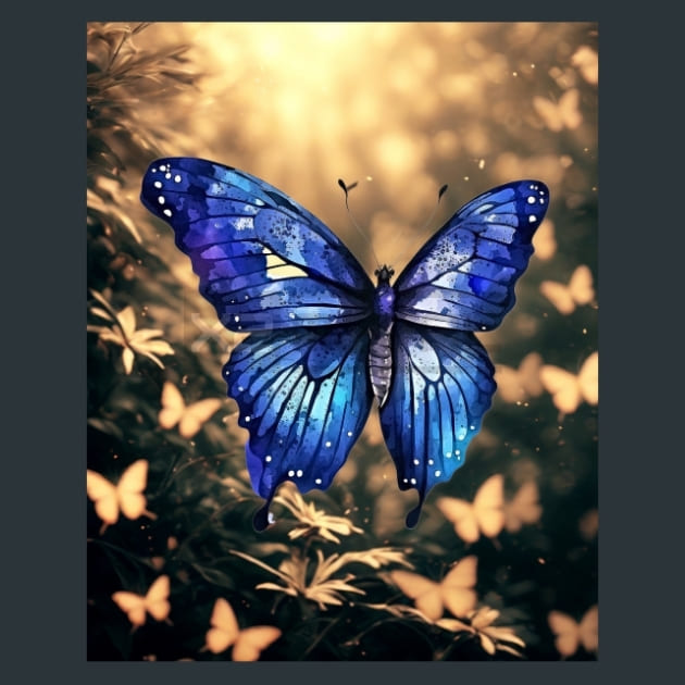 Watercolor Butterfly 2 Metal Wall Art and Desktop Mouse Pad by X2Metal