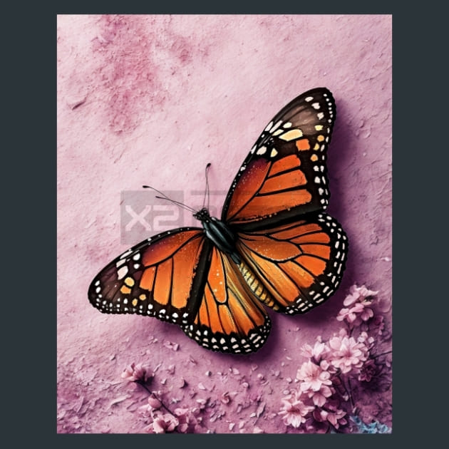 Watercolor Butterfly 20 Metal Wall Art and Desktop Mouse Pad by X2Metal