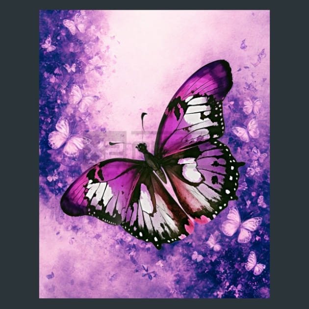 Watercolor Butterfly 21 Metal Wall Art and Desktop Mouse Pad by X2Metal