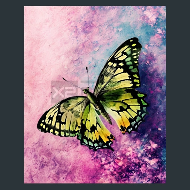 Watercolor Butterfly 24 Metal Wall Art and Desktop Mouse Pad by X2Metal