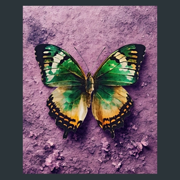 Watercolor Butterfly 27 Metal Wall Art and Desktop Mouse Pad by X2Metal