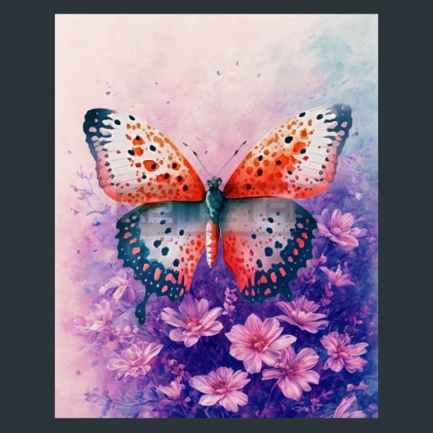 Watercolor Butterfly 31 Metal Wall Art and Desktop Mouse Pad by X2Metal