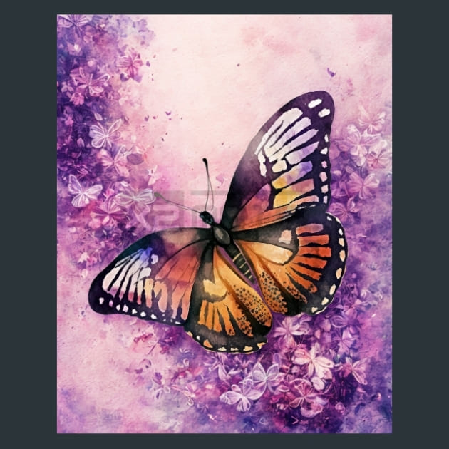 Watercolor Butterfly 33 Metal Wall Art and Desktop Mouse Pad by X2Metal