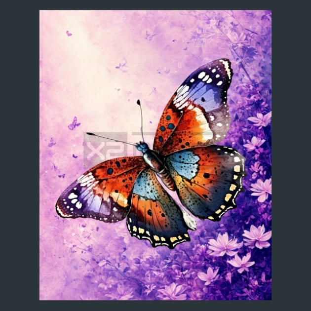 Watercolor Butterfly 36 Metal Wall Art and Desktop Mouse Pad by X2Metal