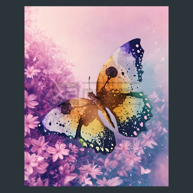 Watercolor Butterfly 37 Metal Wall Art and Desktop Mouse Pad by X2Metal