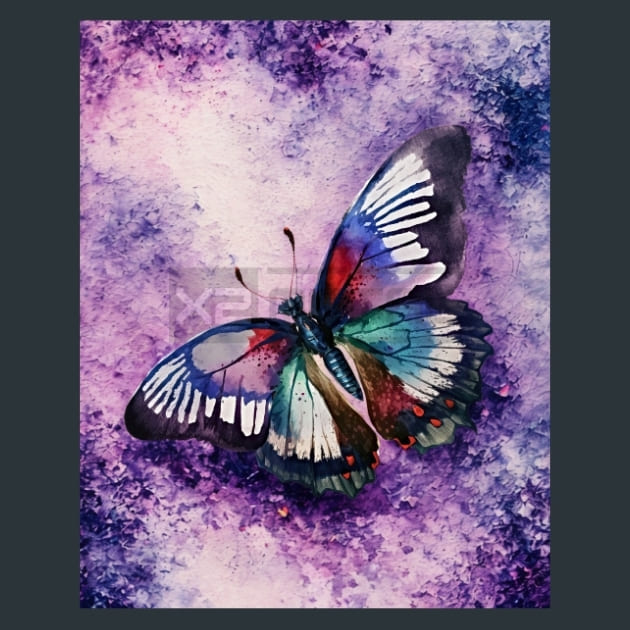 Watercolor Butterfly 38 Metal Wall Art and Desktop Mouse Pad by X2Metal