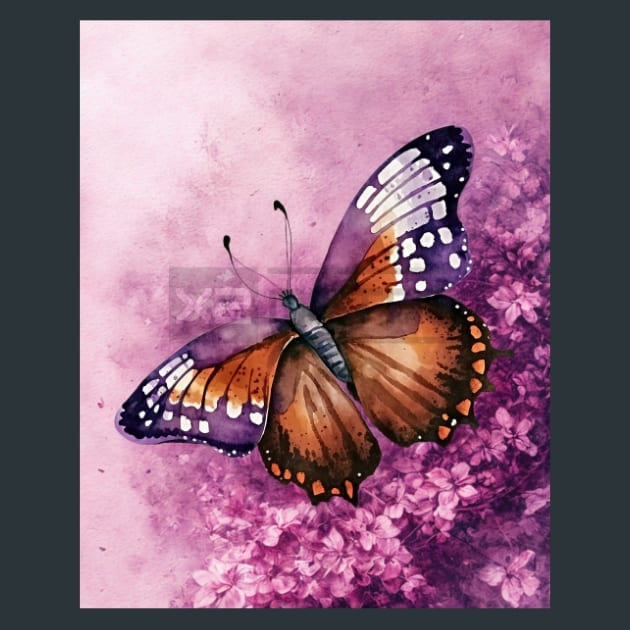 Watercolor Butterfly 42 Metal Wall Art and Desktop Mouse Pad by X2Metal