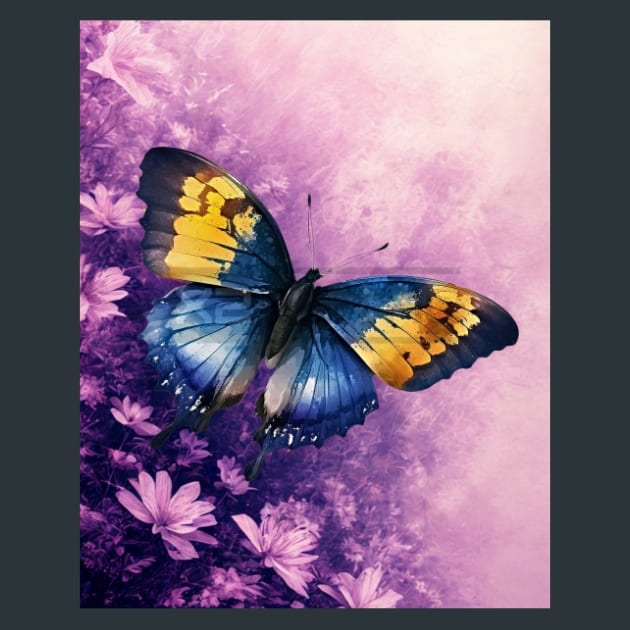 Watercolor Butterfly 43 Metal Wall Art and Desktop Mouse Pad by X2Metal