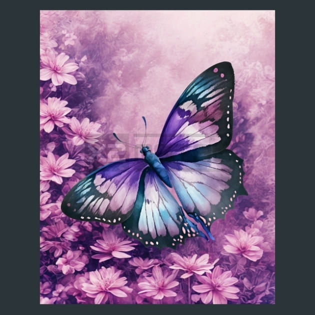 Watercolor Butterfly 48 Metal Wall Art and Desktop Mouse Pad by X2Metal