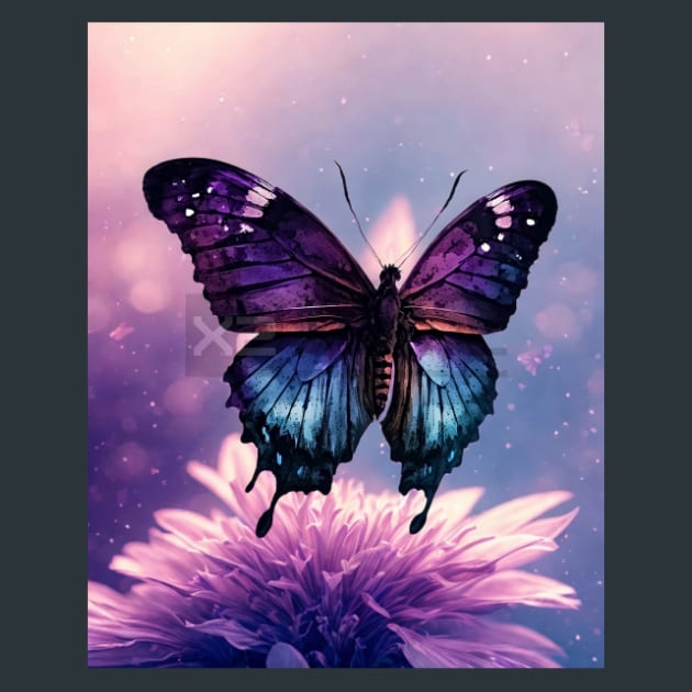 Watercolor Butterfly 7 Metal Wall Art and Desktop Mouse Pad by X2Metal
