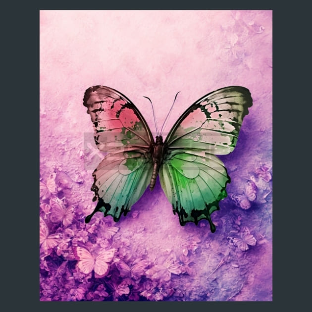 Watercolor Butterfly 9 Metal Wall Art and Desktop Mouse Pad by X2Metal