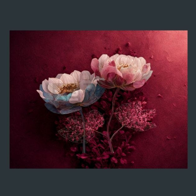Watercolor Flowers 1 Metal Wall Art and Desktop Mouse Pad by X2Metal