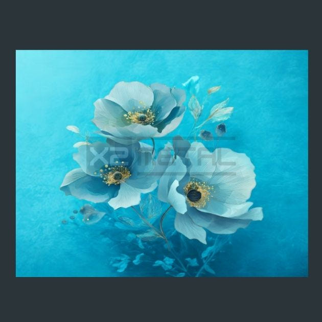 Watercolor Flowers 19 Metal Wall Art and Desktop Mouse Pad by X2Metal