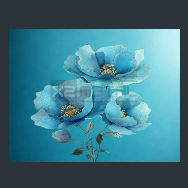 Watercolor Flowers 22 Metal Wall Art and Desktop Mouse Pad by X2Metal