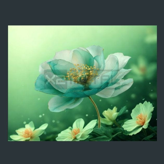 Watercolor Flowers 26 Metal Wall Art and Desktop Mouse Pad by X2Metal