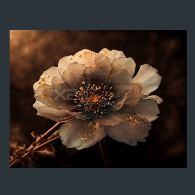 Watercolor Flowers 29 Metal Wall Art and Desktop Mouse Pad by X2Metal