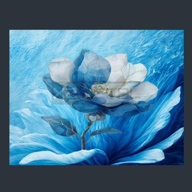 Watercolor Flowers 60 Metal Wall Art and Desktop Mouse Pad by X2Metal