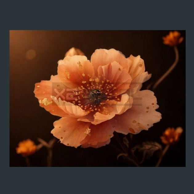 Watercolor Flowers 79 Metal Wall Art and Desktop Mouse Pad by X2Metal