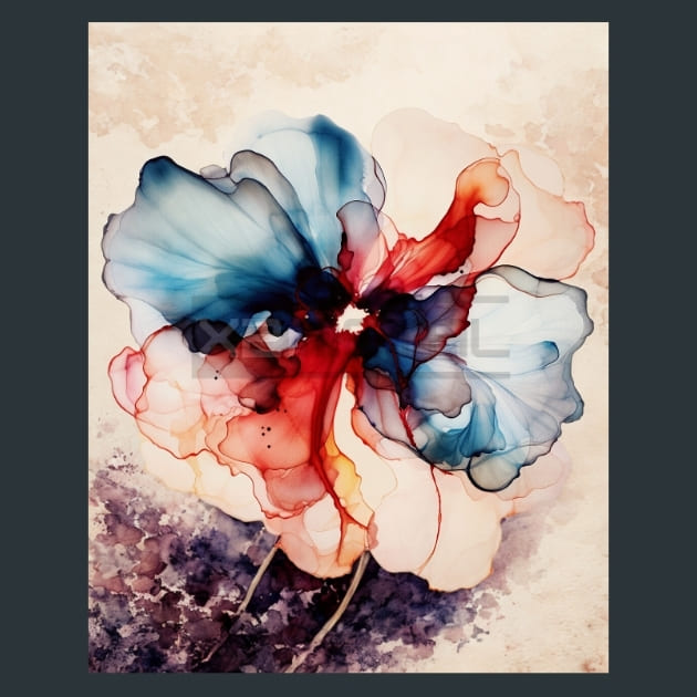 Watered Petals Flower 7 Metal Wall Art and Desktop Mouse Pad by X2Metal