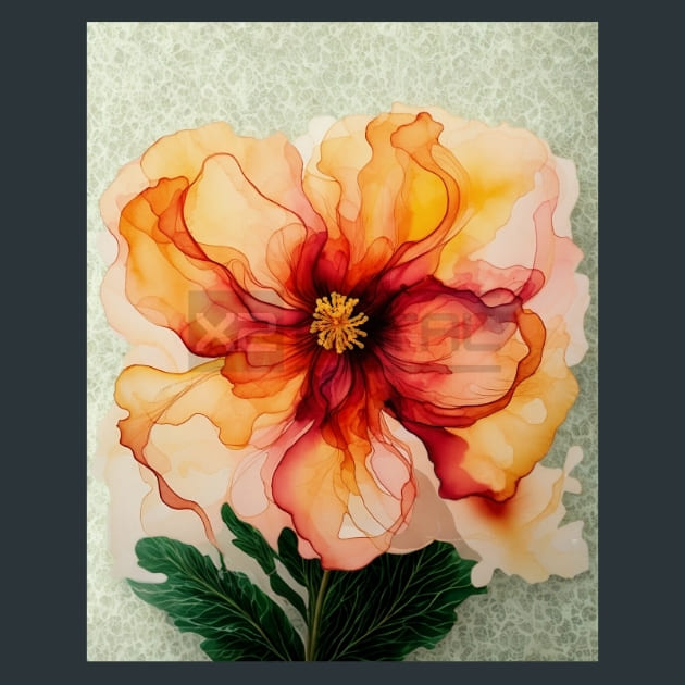 Watered Petals Flower 8 Metal Wall Art and Desktop Mouse Pad by X2Metal
