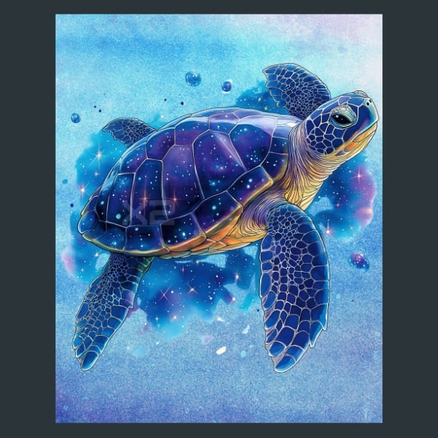 Waves of Wisdom Turtles Metal Wall Art and Desktop Mouse Pad by X2Metal
