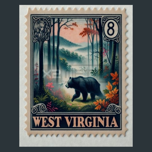 West-Virginia-Stamp-2-Metal-Prints