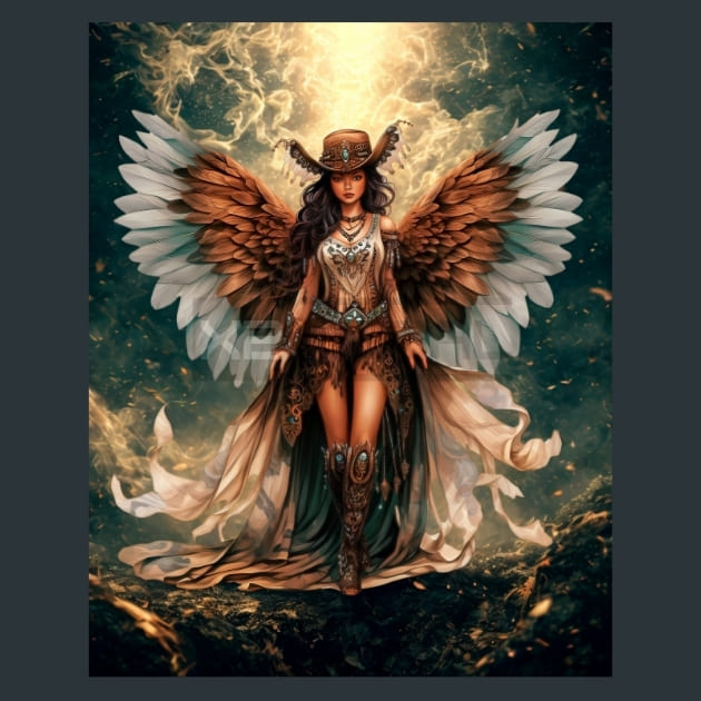 Western Boho Fairies 7 Metal Wall Art and Desktop Mouse Pad by X2Metal