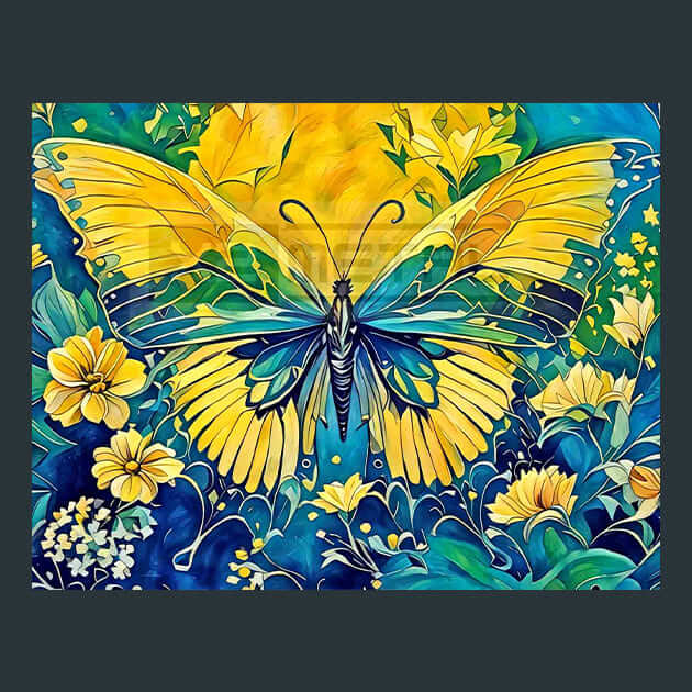 Whimsical Yellow Flowers Metal Wall Art and Desktop Mouse Pad by X2Metal