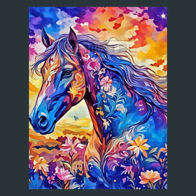 Wild Glowing Horse Metal Wall Art and Desktop Mouse Pad by X2Metal