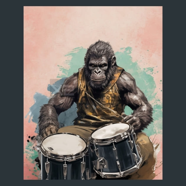 Wild Pulse Gorilla Metal Wall Art and Desktop Mouse Pad by X2Metal