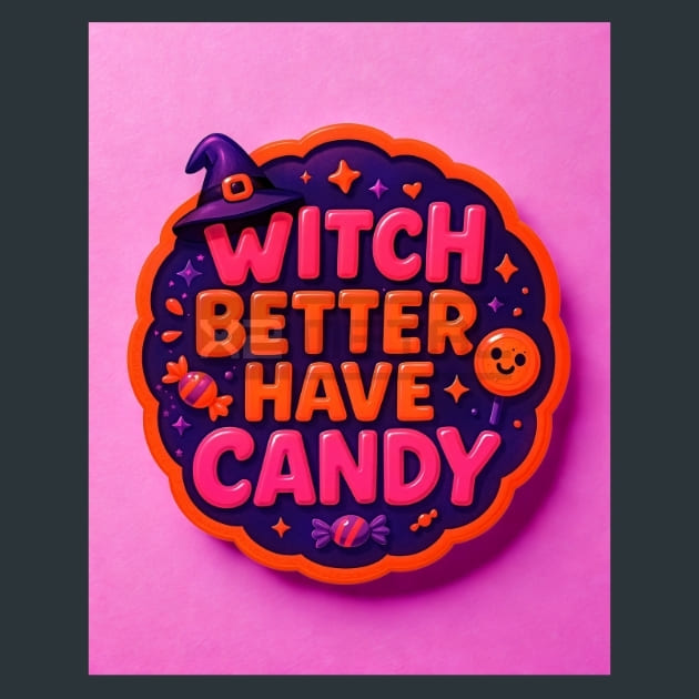 Witch Better Have Candy Metal Wall Art and Desktop Mouse Pad by X2Metal