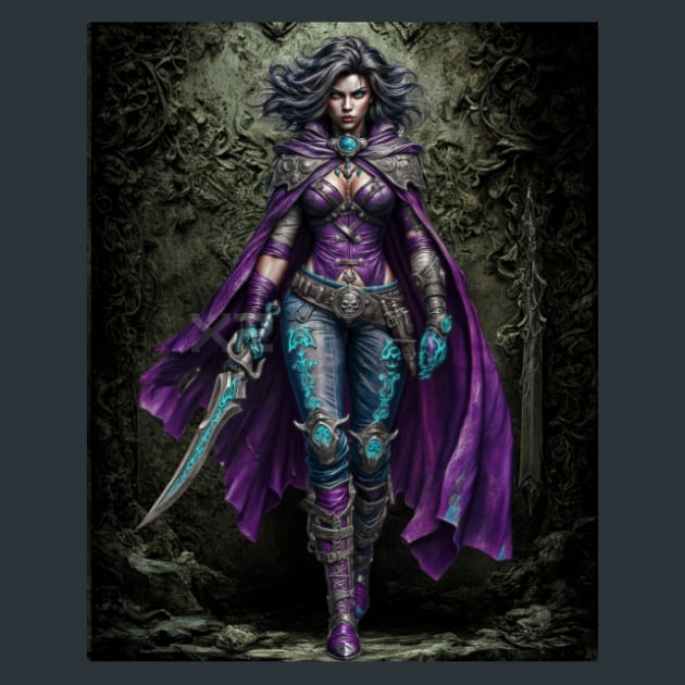 Witch-Hunter-with-Dagger-metal-prints-posters-mouse-pads
