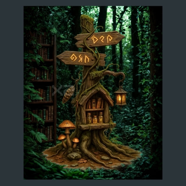 Woodland Signpost Metal Wall Art and Desktop Mouse Pad by X2Metal