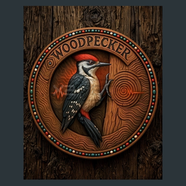 Woodpecker -Zodiac-Native-American Metal Wall Art and Desktop Mouse Pad by X2Metal