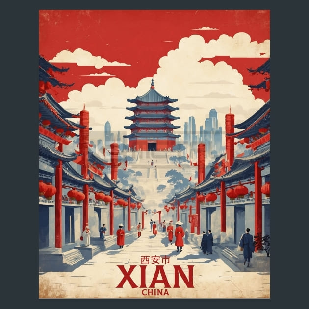 Xian 5 China Metal Wall Art and Desktop Mouse Pad by X2Metal