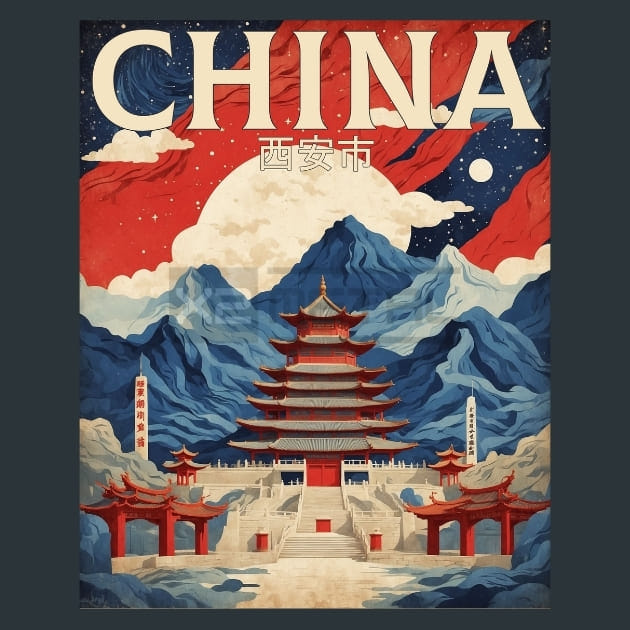 Xian China starry night Metal Wall Art and Desktop Mouse Pad by X2Metal