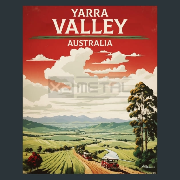 Yarra Valley Australia Metal Wall Art and Desktop Mouse Pad by X2Metal