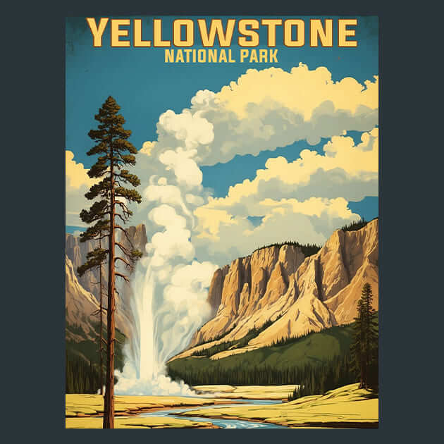 Yellowstone Metal Wall Art and Desktop Mouse Pad by X2Metal
