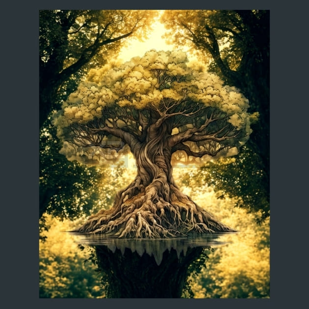Yggdrasil 1 Mythology Metal Wall Art and Desktop Mouse Pad by X2Metal