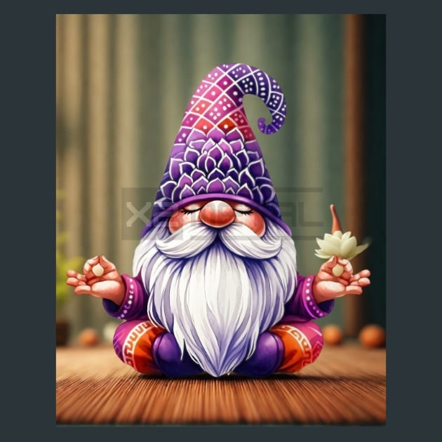 Yoga Gnomes 1 Metal Wall Art and Desktop Mouse Pad by X2Metal