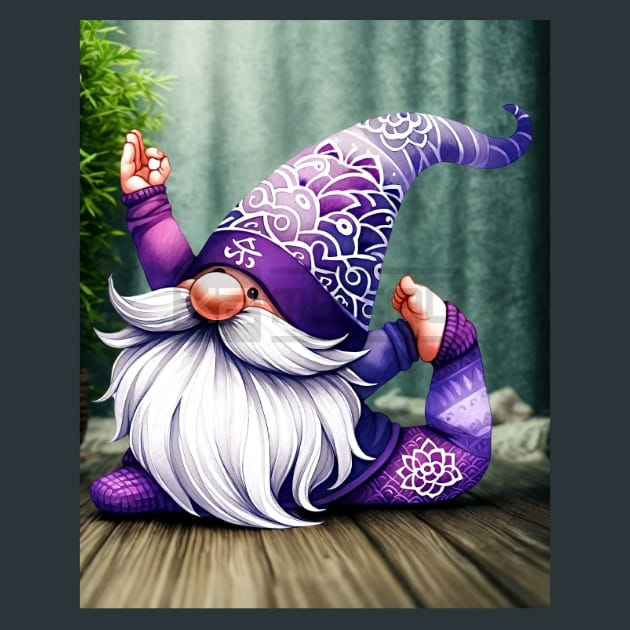 Yoga Gnomes 10 Metal Wall Art and Desktop Mouse Pad by X2Metal