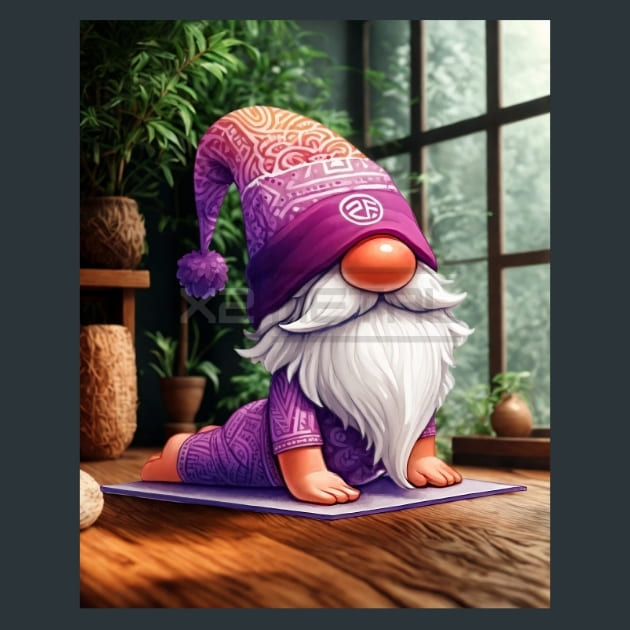 Yoga Gnomes 11 Metal Wall Art and Desktop Mouse Pad by X2Metal