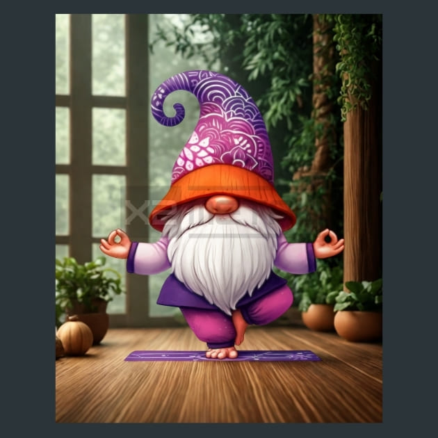 Yoga Gnomes 12 Metal Wall Art and Desktop Mouse Pad by X2Metal