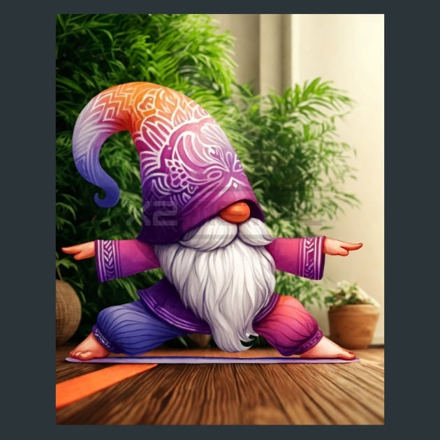 Yoga Gnomes 13 Metal Wall Art and Desktop Mouse Pad by X2Metal