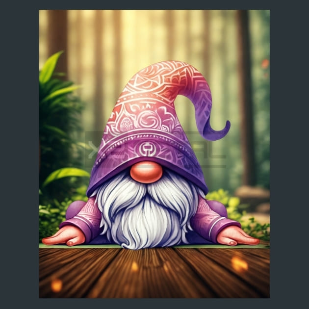 Yoga Gnomes 14 Metal Wall Art and Desktop Mouse Pad by X2Metal