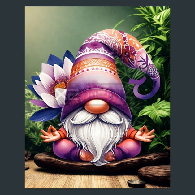 Yoga Gnomes 15 Metal Wall Art and Desktop Mouse Pad by X2Metal