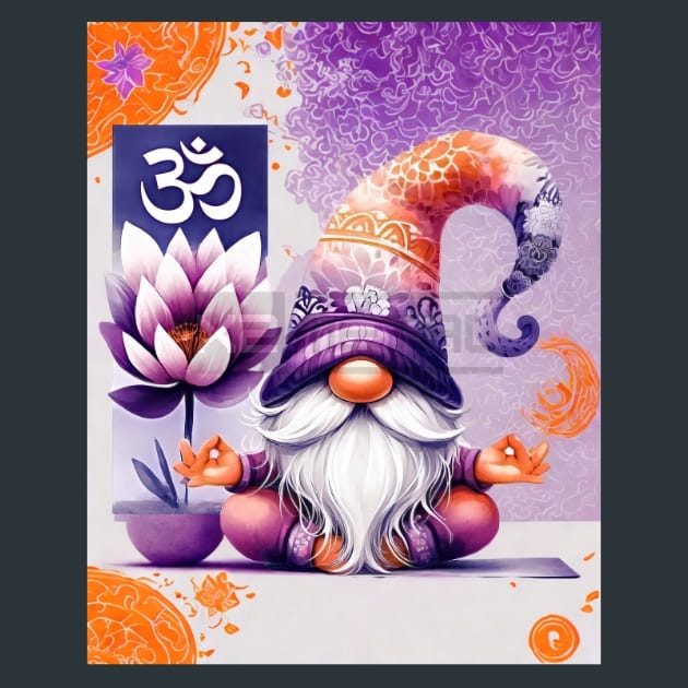Yoga Gnomes 16 Metal Wall Art and Desktop Mouse Pad by X2Metal