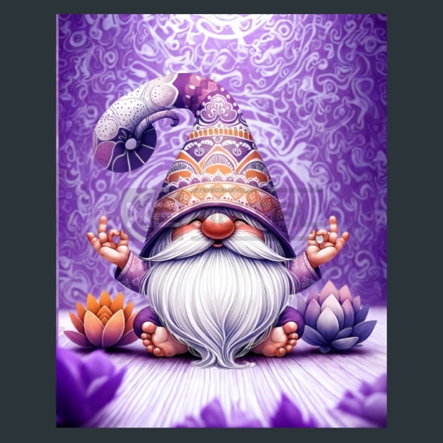 Yoga Gnomes 17 Metal Wall Art and Desktop Mouse Pad by X2Metal